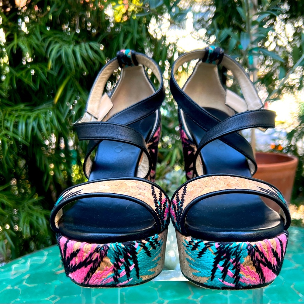 Jimmy Choo-Colorful Women's Platform Sandals, size 7 1/2